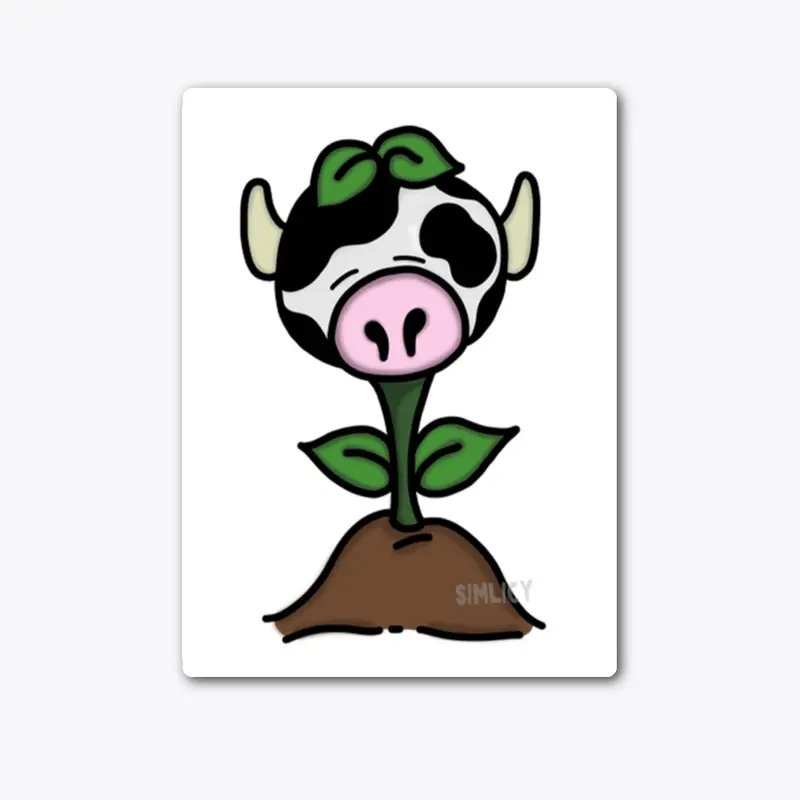 Cow Plant Sticker